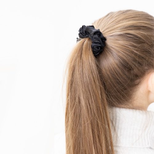 Комплект от 2 ленти за коса от 100% еластична коприна Navaris, черни, 52602.01.01