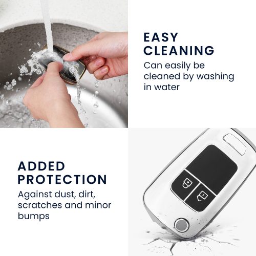 Капак за автомобилен ключ за Opel / Chevrolet - 2 бутона, Силикон, Сребрист, 52649.02