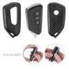 Капак за автомобилен ключ за VW / Skoda / Seat - 3 бутона, kwmobile, пластмаса, черен / сив, 52655.01
