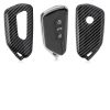 Капак за автомобилен ключ за VW / Skoda / Seat - 3 бутона, kwmobile, пластмаса, черен / сив, 52655.01