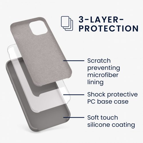 Калъф за Apple iPhone 12 Mini, Силиконов, Сив, 52640.155