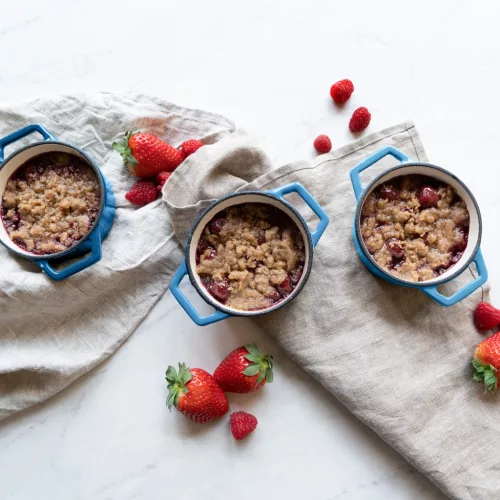 Комплект 4 мини чугунени съдове Navaris, 10,5 см, 290 мл, за фурна и котлон, син, 49079.04.02