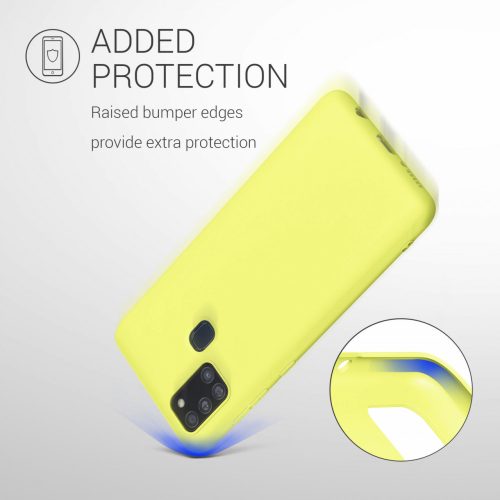 Кейс за Samsung Galaxy A21s, Силиконов, Жълт, 52494.195