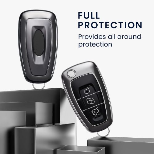 Капак за автомобилен ключ за Ford - 3 бутона, силикон, черен, 48039.95