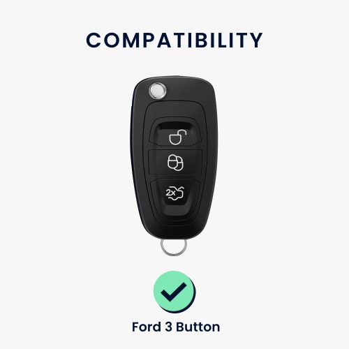 Капак за автомобилен ключ за Ford - 3 бутона, силикон, черен, 48039.95