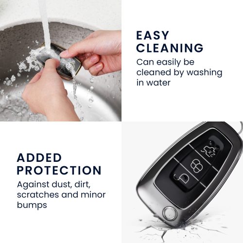 Капак за автомобилен ключ за Ford - 3 бутона, силикон, черен, 48039.95