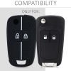 Капак за автомобилен ключ за Opel / Chevrolet - 2 бутона, силикон, черен, 53135.03