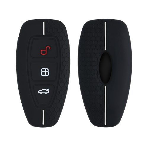 Капак за автомобилен ключ за Ford - 3 бутона - Keyless Go, силикон, черен, 53133.03