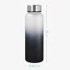 Бутилка за вода от боросиликатно стъкло Navaris, 950 ml, неопреново покритие, черно, 53167.22