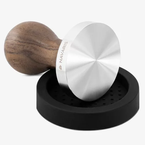 Тампер Navaris от неръждаема стомана с дръжка от орех, 58 mm, Covoras, 51802.01.30