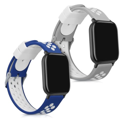 Комплект 2 каишки за Xiaomi Amazfit GTS / Amazfit GTS 2, силикон, син / сив, 52697.03