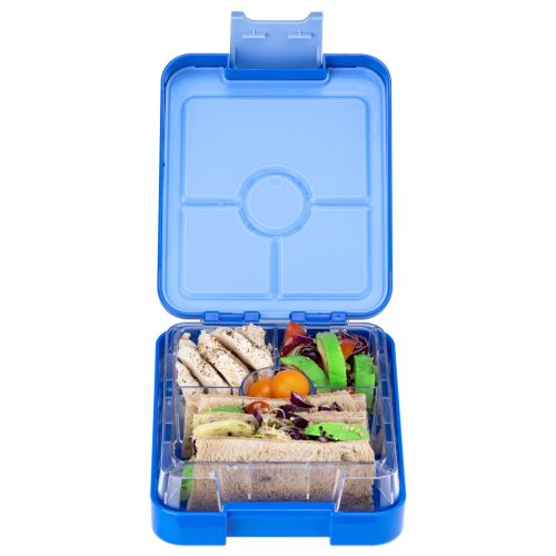 Кутия Бенто Navaris с 4 отделения и контейнер за сос, тъмносиня