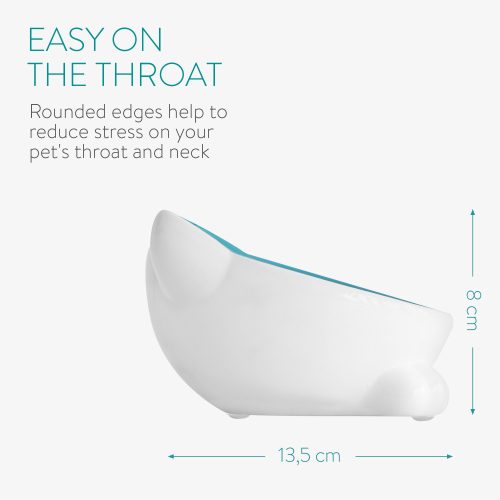 Комплект 2 керамични купи за котки Navaris, Anti-slip, Green, 50736.04