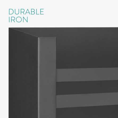 Suport reviste pe perete Navaris, 30x27x11 cm, capacitate 10 kg, negru, metal