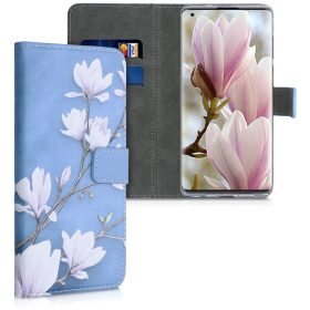   Капак за Motorola Edge, Екологична кожа, Син, 52760.02