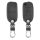 Капак за автомобилен ключ за VW / Skoda / Seat - 3 бутона, кожа набук, сив, 48570.19