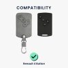 Калъф за автомобилен ключ за Renault / Dacia - 4 бутона - Keyless Go, набук кожа, сив, 48568.12