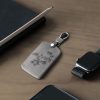 Калъф за автомобилен ключ за Renault / Dacia - 4 бутона - Keyless Go, набук кожа, сив, 48568.12