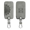 Капак за автомобилен ключ за Renault / Dacia - 4 бутона - Keyless Go, набук кожа, сив, 48565.16