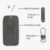 Капак за автомобилен ключ за Renault / Dacia - 4 бутона - Keyless Go, kwmobile, набук кожа, сив, 48564.19