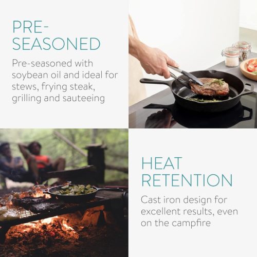 Дълбок тиган с дръжка от чугун Navaris - 30 см, 48585.01