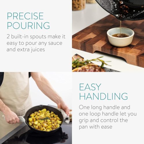 Дълбок тиган с дръжка от чугун Navaris - 30 см, 48585.01