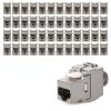 Комплект 48 10 Gbit CAT6A конектора за RJ45 Ethernet кабели, Kwmobile, сребрист, метален, 45358.48