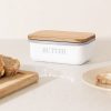 Cutie pentru unt Navaris, 15.5x10.5x6 cm, fier si lemn de acacia, cu capac, 49985.02