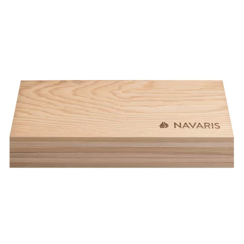 Комплект 6 х кедрови дъски Navaris за опушване, 30 х 14 см, 54038.02