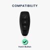 Капак за автомобилен ключ за Ford - 3 бутона - Keyless Go, силикон, черен, 53133.05
