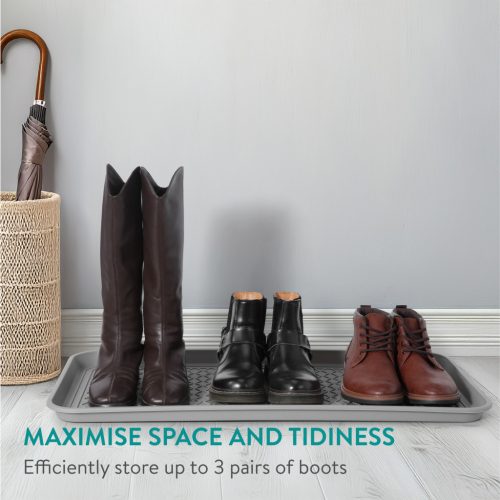 Set 3 tavi incaltaminte Navaris, 76x38 cm, colectare apa si noroi, negru, plastic