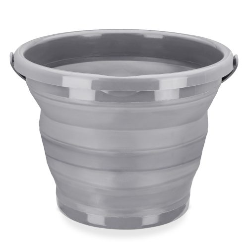 Сгъваема кофа от термопластичен каучук Navaris, 10 л, сива, 45985.3.22