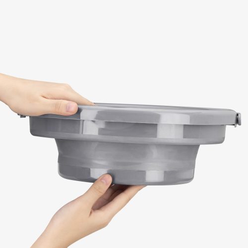 Сгъваема кофа от термопластичен каучук Navaris, 10 л, сива, 45985.3.22
