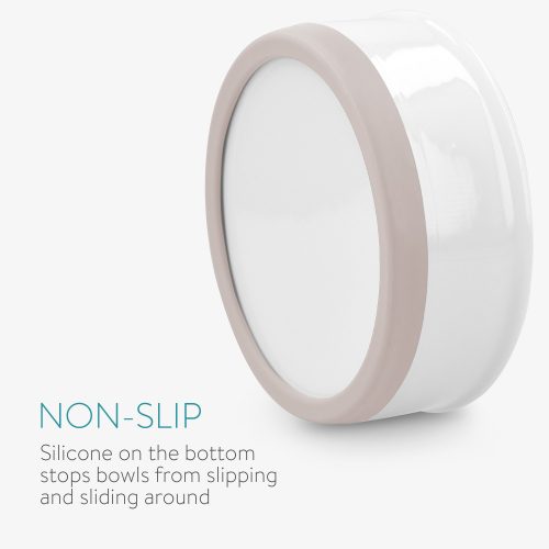 Комплект 2 порцеланови купи Navaris за котки, 400 мл, Кафяви, 48520.02.10