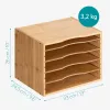 Organizator documente Navaris, 33x24.5x26 cm, rafturi reglabile, birou, maro, bambus