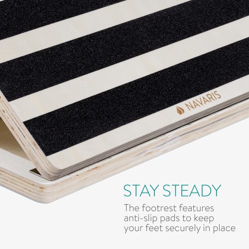 Регулируема дъска за упражнения за разтягане на прасци Navaris, 3 нива, дърво, 54275.01