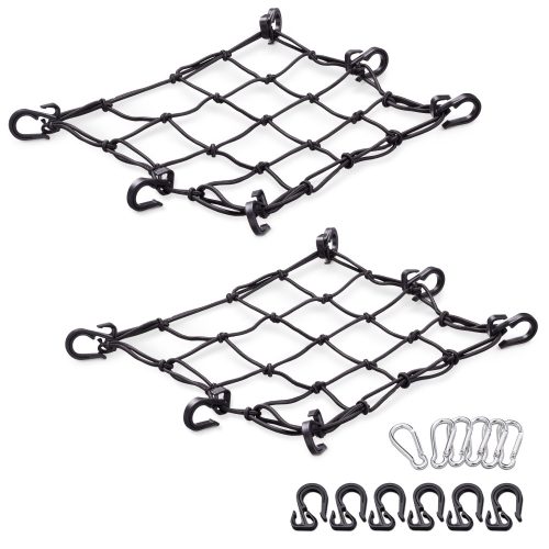 Комплект 2 карго мрежи за мотоциклети Navaris, 40 х 40 см, куки, карабинер, 54307.01