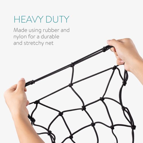 Комплект 2 карго мрежи за мотоциклети Navaris, 40 х 40 см, куки, карабинер, 54307.01