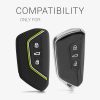 Капак за автомобилен ключ за VW / Skoda / Seat - 3 бутона, kwmobile, силикон, черен, 54313.04