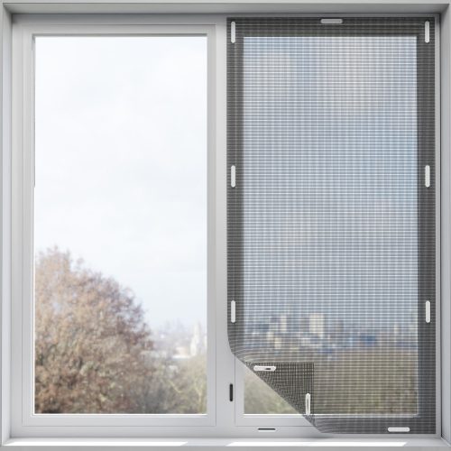 Мрежа против насекоми за прозорци Navaris, 220 x 150 см, регулируема, магнитни щипки, 54487.2