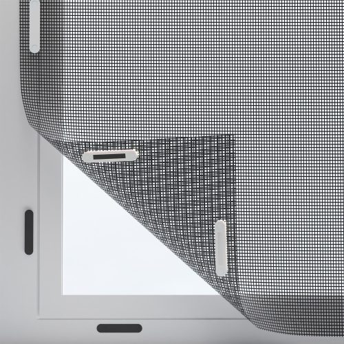 Мрежа против насекоми за прозорци Navaris, 220 x 150 см, регулируема, магнитни щипки, 54487.2