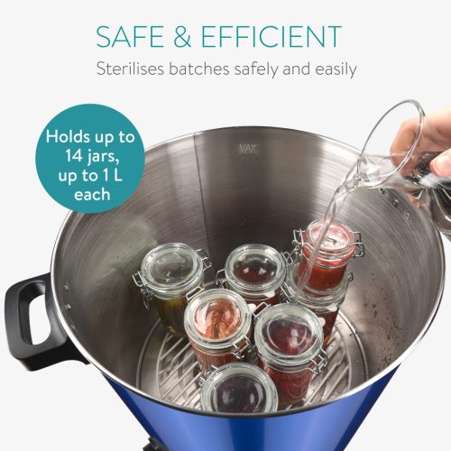 Fierbator electric Navaris 27 L, conservare/fructe si vin fiert, uz casnic/profesional, albastru, metal