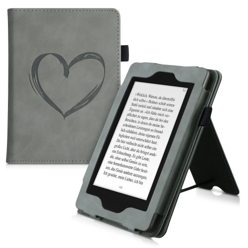 Капак за Kindle Paperwhite 10, Еко кожа, Сив, kwmobile, 50222.03