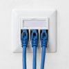 Комплект 1 троен мрежов контакт RJ45 с 3 щекера CAT 6A, Kwmobile, бял, метален, 54571.03.01