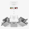 Комплект от 5 екранирани RJ45 мрежови контакта с 5 щекера CAT 6A, Kwmobile, бял, метал, 54571.01.05