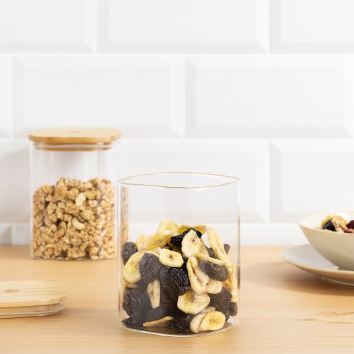 Комплект от 3 буркана за съхранение с бамбуков капак Navaris, 1000 ml, 54601.01.03