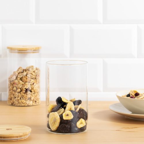 Комплект от 3 буркана за съхранение с бамбуков капак Navaris, 1000 ml, 54600.02.03