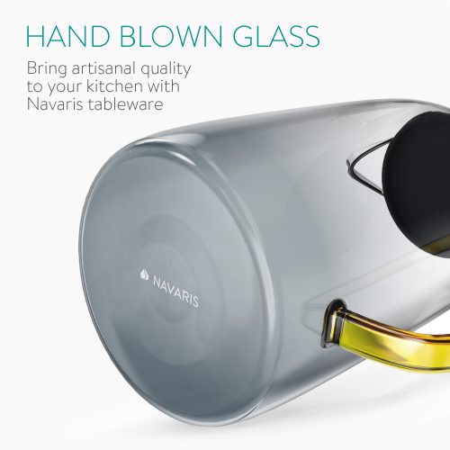 Комплект стъклена гарафа с 4 чаши Navaris, 1,55 л, Сив, 51066.22.05