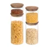Комплект от 4 буркана за съхранение с капаци Navaris, 1400 ml, 1000 ml, 600 ml и 300 ml, 54691.02.04