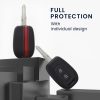 Калъф за автомобилен ключ за Dacia / Renault - 2 бутона - Keyless Go, kwmobile, силикон, черен / червен, 54813.01